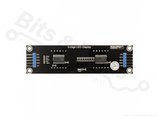 Cijferdisplay 6-digit 7-segments 74HC595 geel 